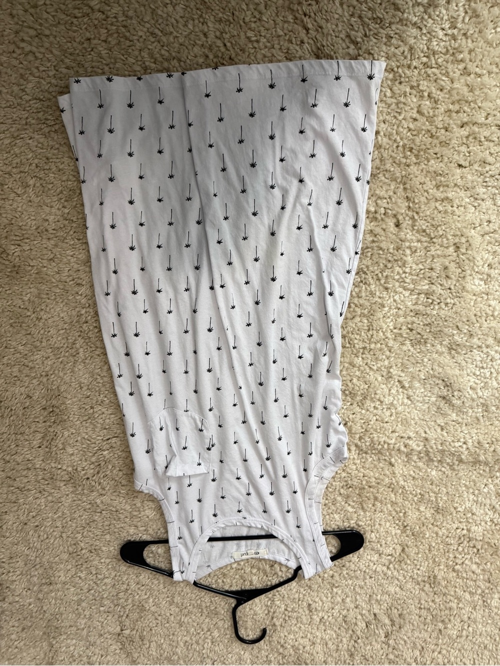 Rip Curl White Kids Romper with Black Palm Print